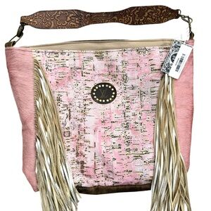 🆕 Keep it Gypsy Shoulder Bag Gold Pink Fringe